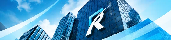Visual gedung korporat RISING dari referensi desain